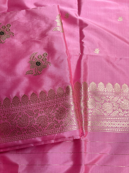 Pink Katan  by katan silk meenadar suit set