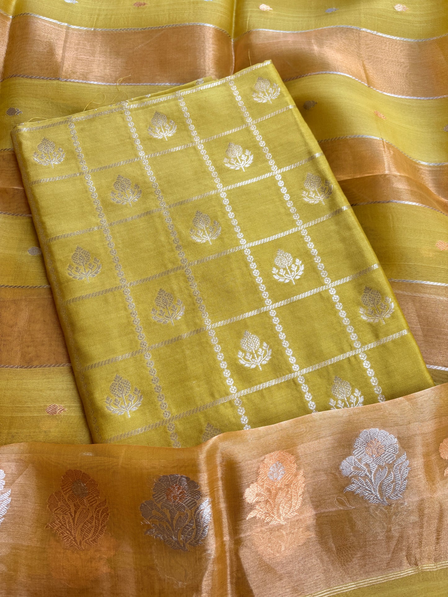 Lime green Chiniya kora suit set