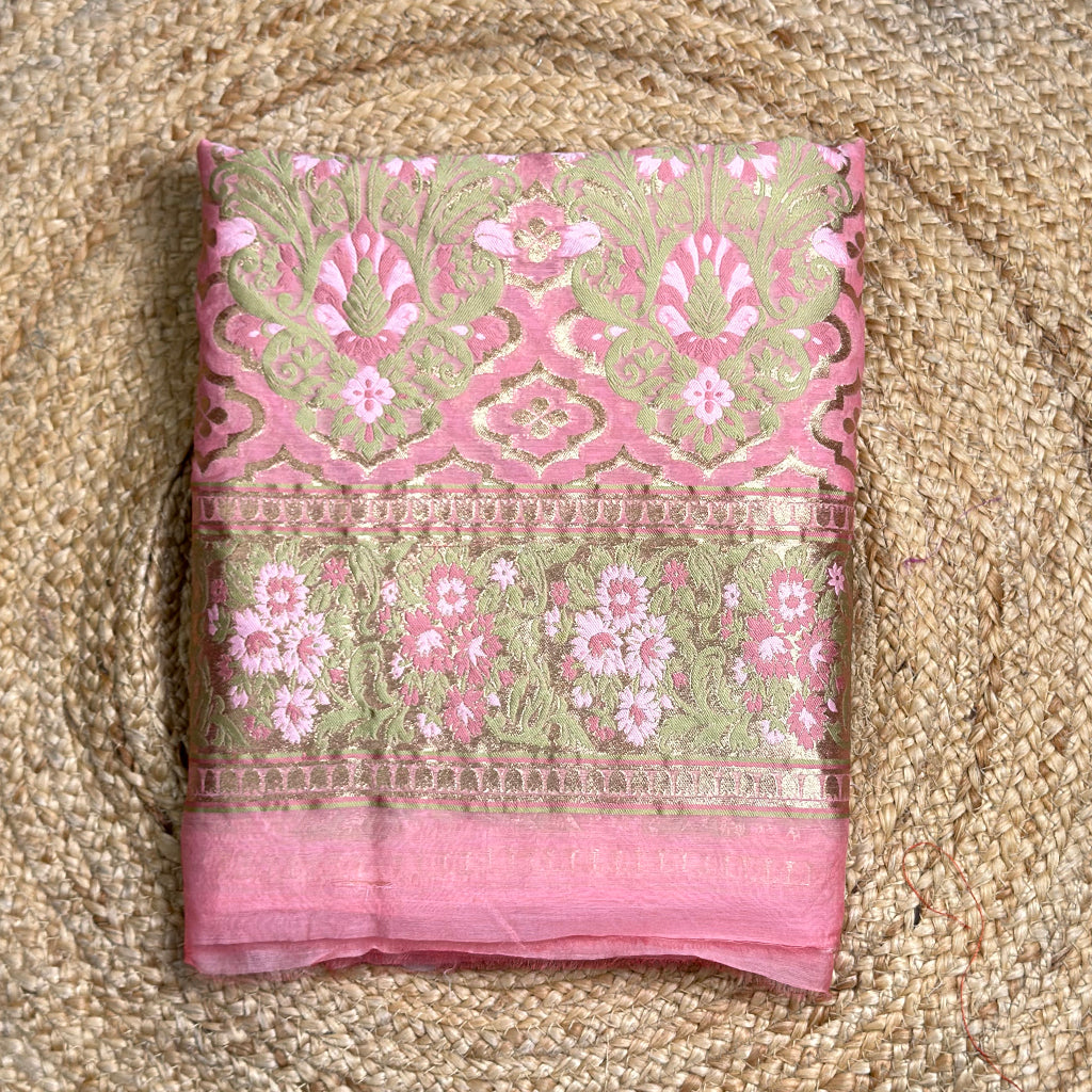 Pink Chander full jaal suit set