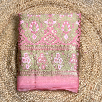 Pink Chander full jaal suit set