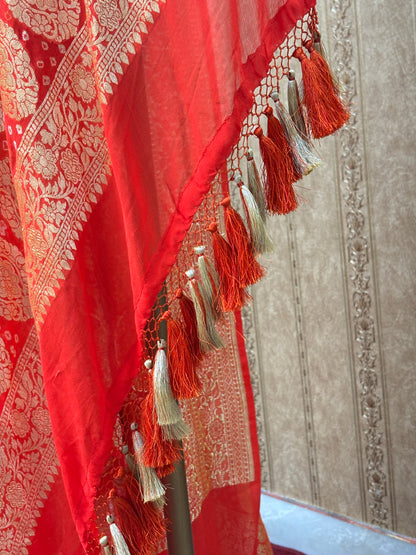 Orange Khaddi georgette dupatta