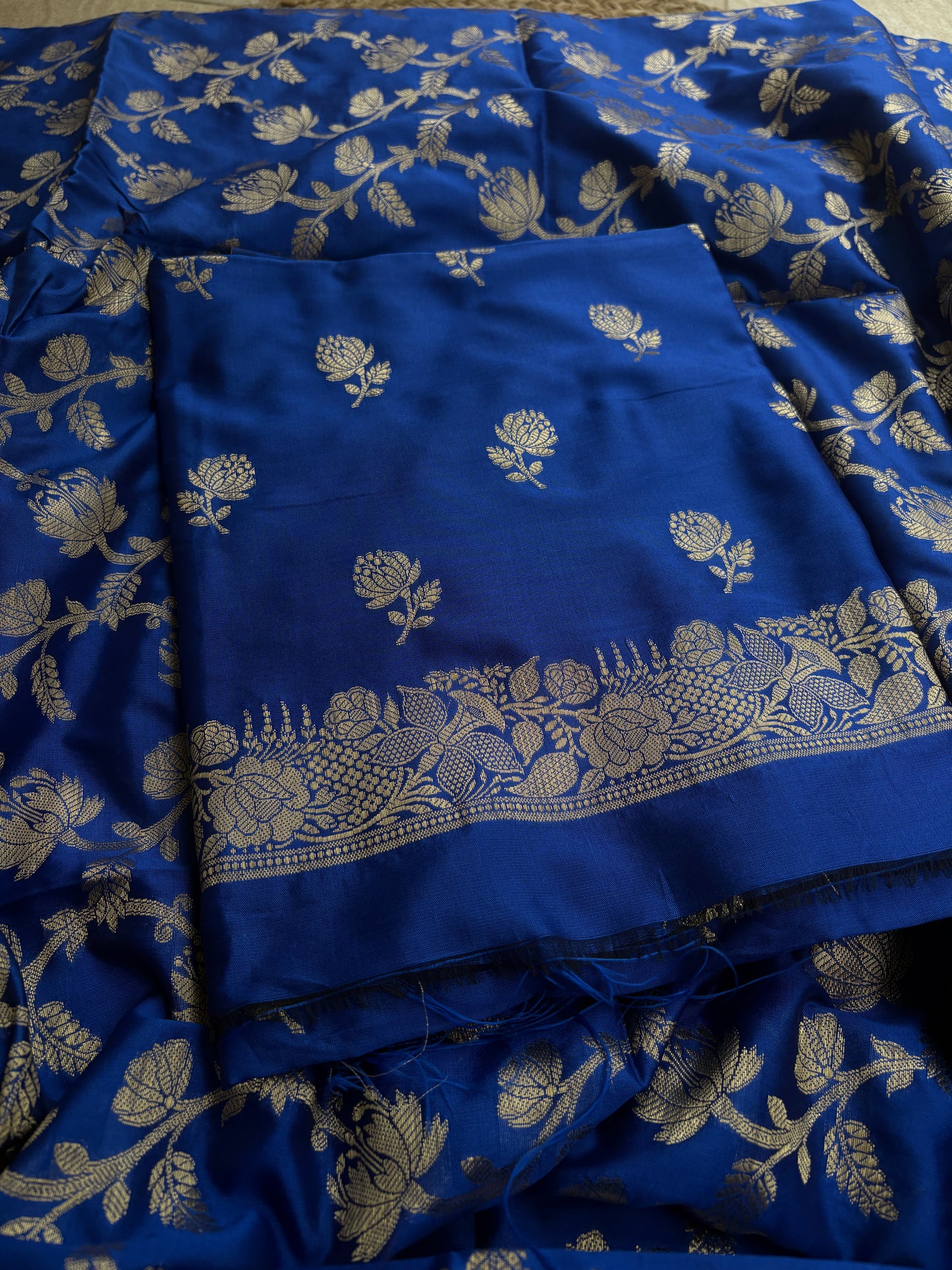 Blue premium Banarasi 3 piece suit set