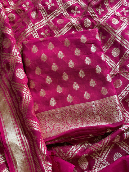 Pink Khaddi georgette suit set