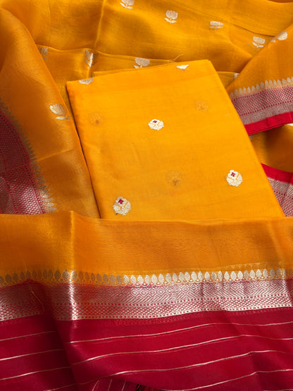 Yellow kora kadhwa suit set
