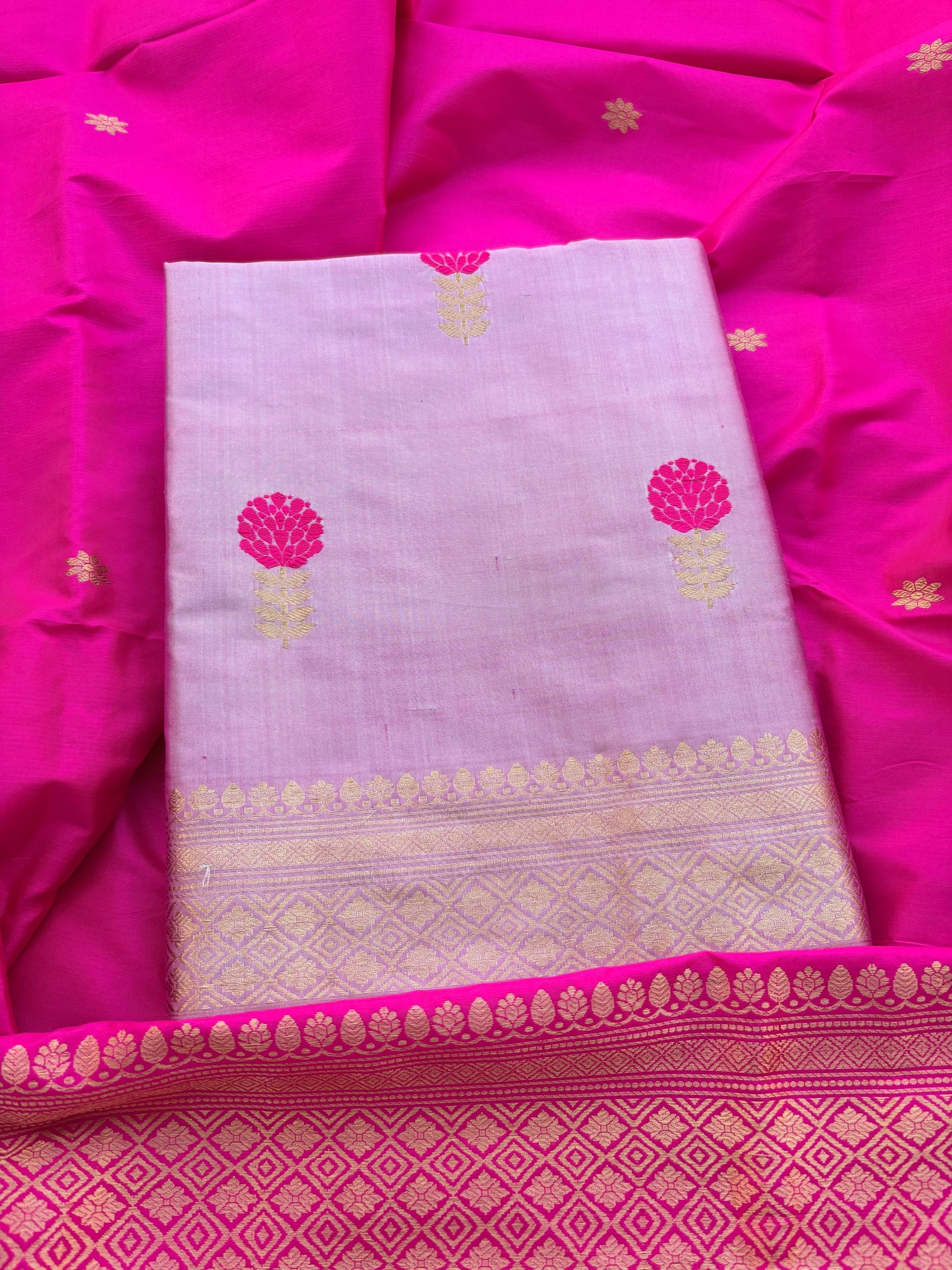 Pink lavender katan by katan silk suit set