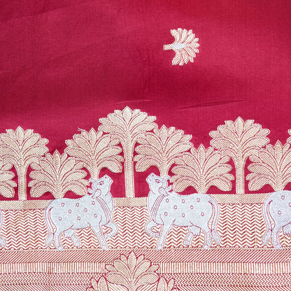 Deep Maroon Mashru Silk Saree