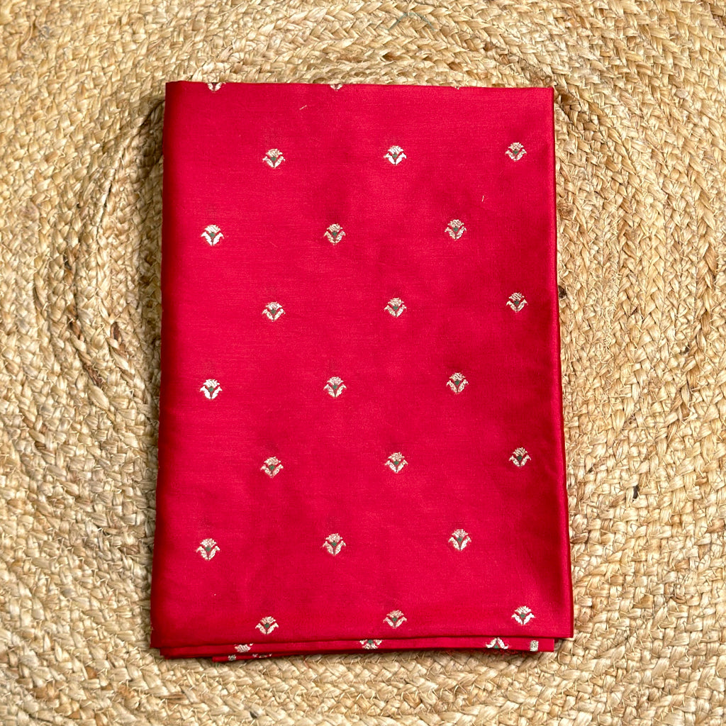 Red mulberry silk suit set
