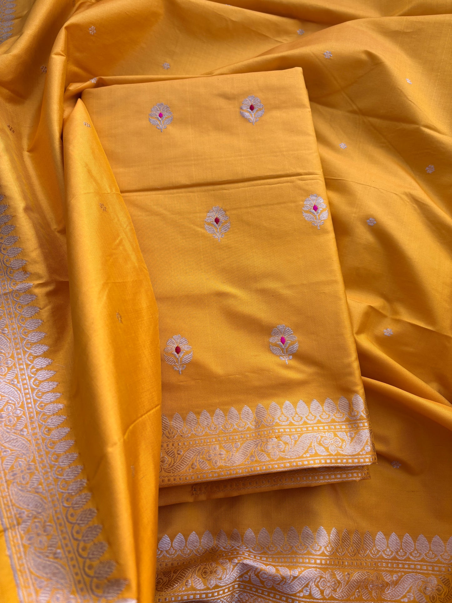 Yellow katan by katan kadhwa suit set