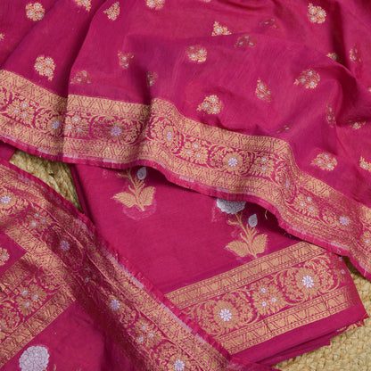 Magenta Sona Rupa Chanderi suit set.