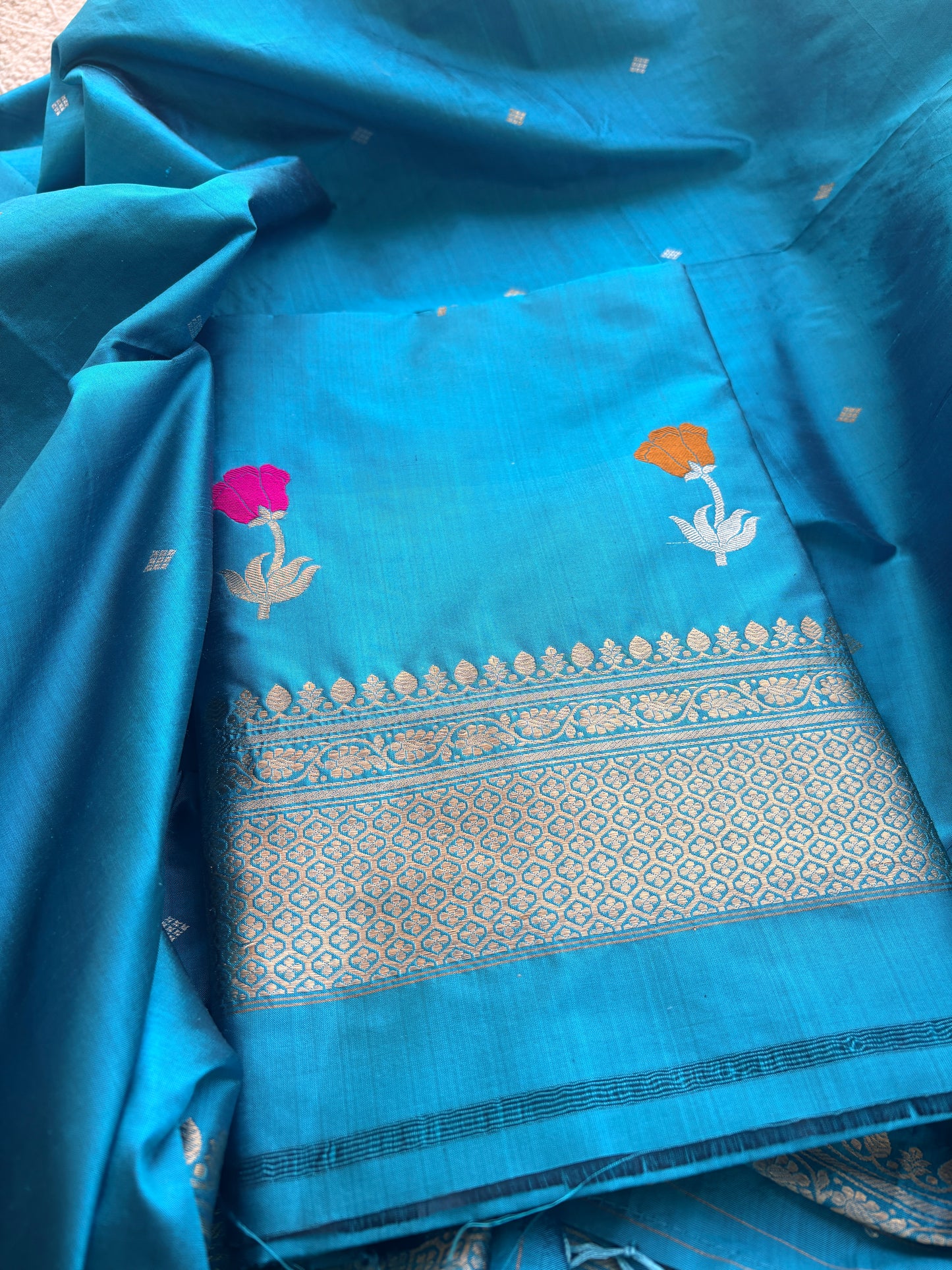 Blue Katan by Katan  silk suit set