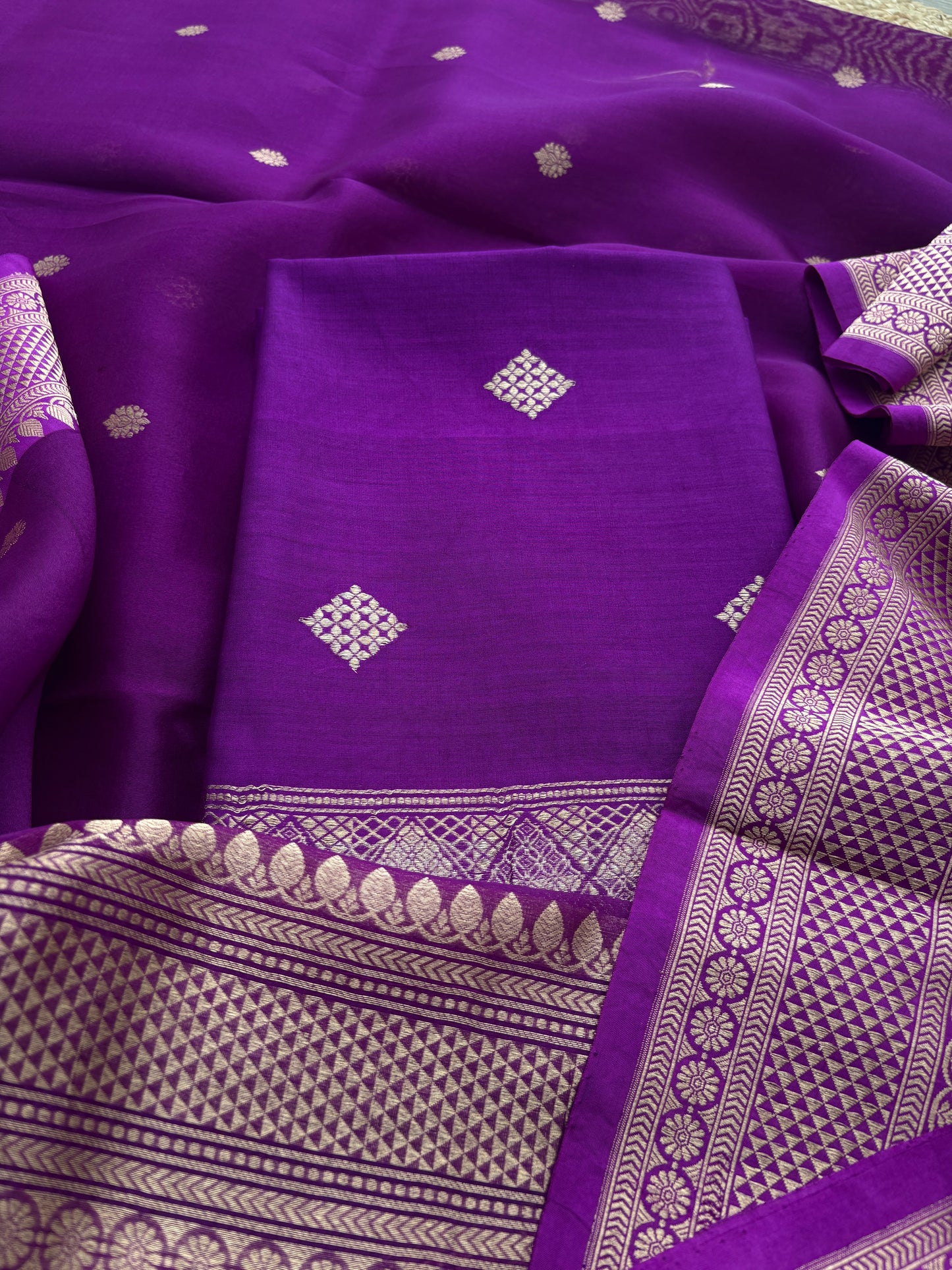 Purple Chiniya kora suit set