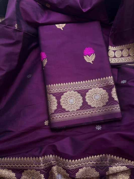 Purple Katan by katan silk suit set