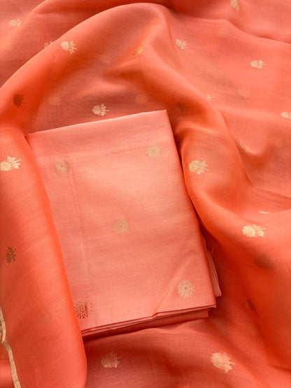 Peach kora Chiniya suit set
