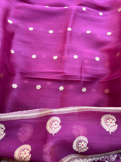 Purple kora brocade exclusive suit set