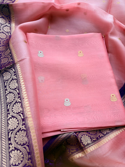 Pink lavender kora shaded suit set
