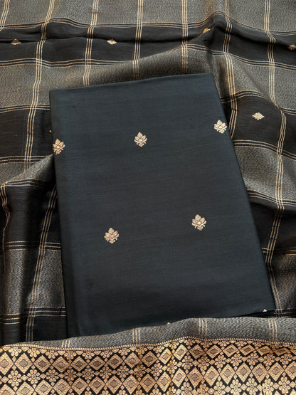 Black Chiniya silk suit set