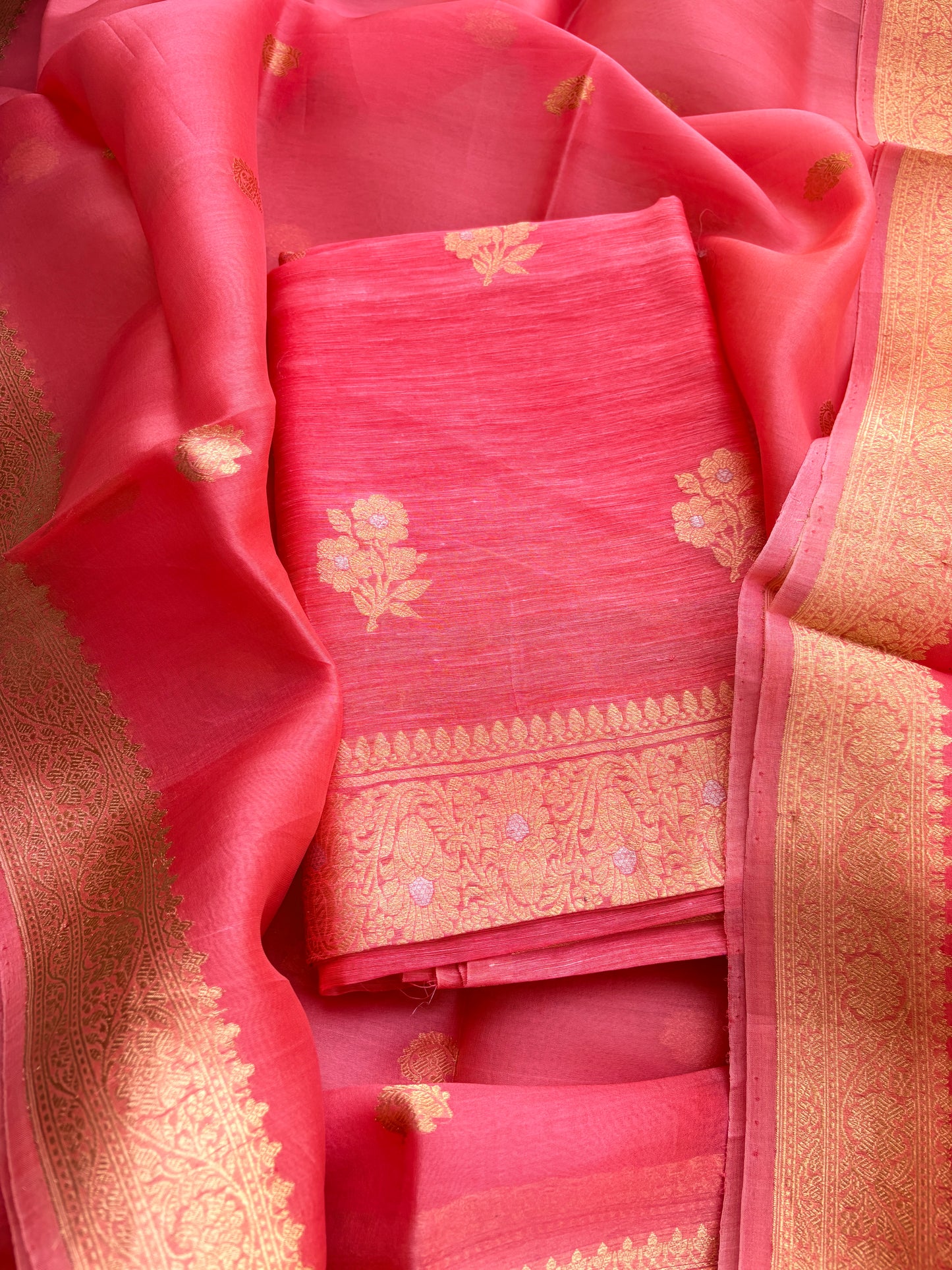 Peach linen suit kadhwa suit set
