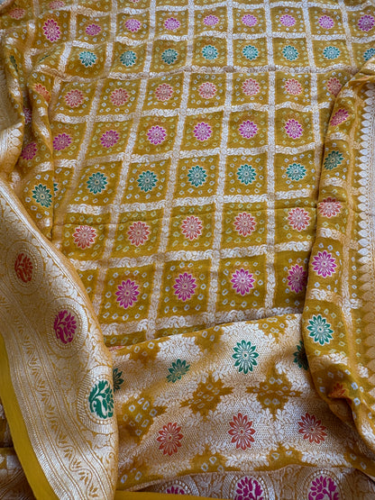 Mustard Khaddi georgette suit set