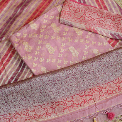Pink Khaddi georgette suit with rangkat dupatta