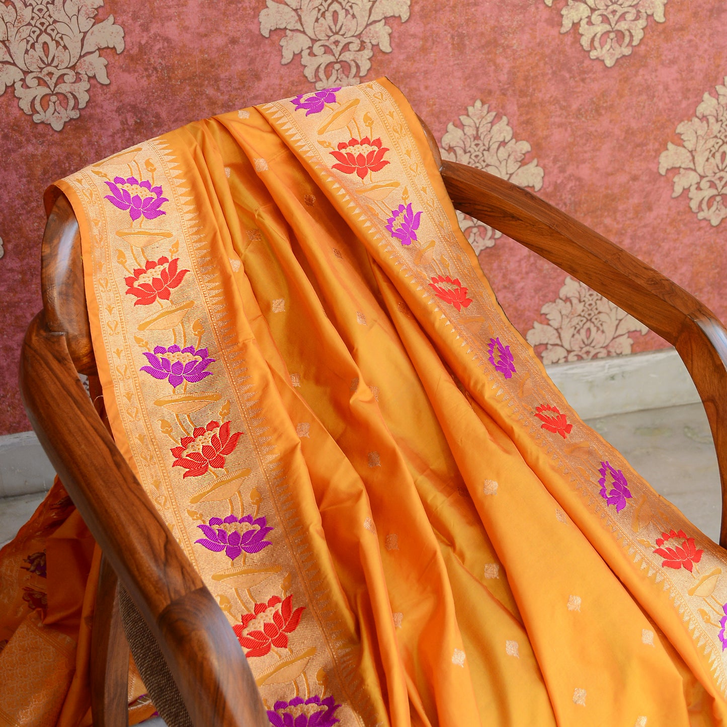 Mustard Katan silk kadhwa dupatta