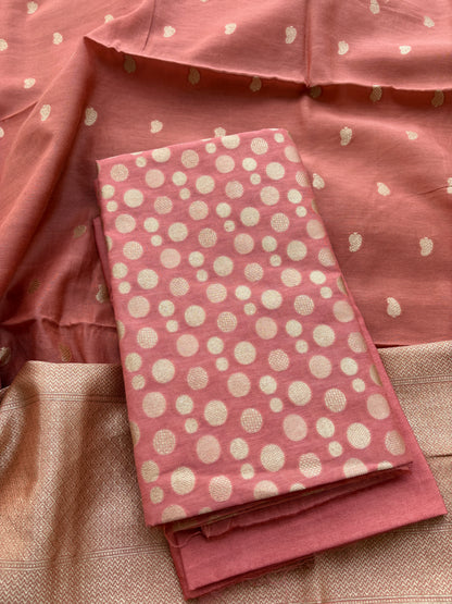 Rust cotton silk suit set