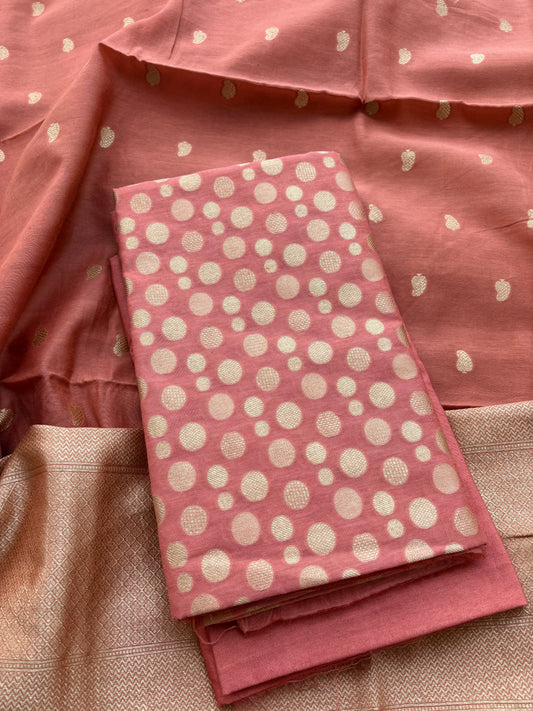 Rust cotton silk suit set