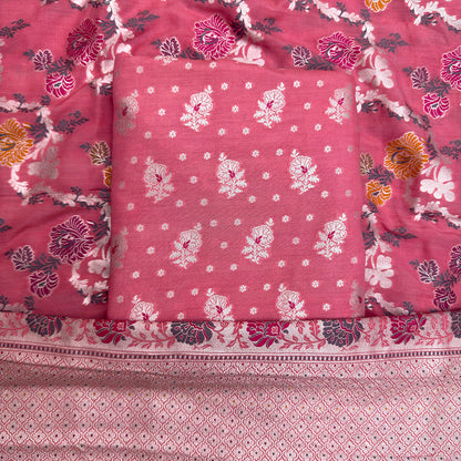 Pure moonga silk jaal suit set