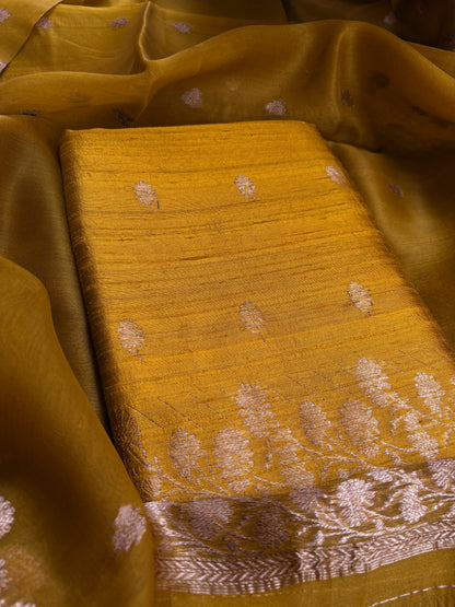 Raw silk kadhwa suit set