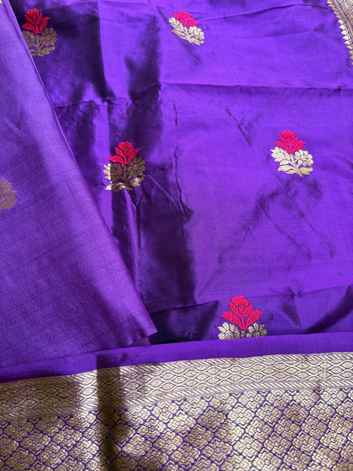 Purple Chiniya Katan kadhwa suit set