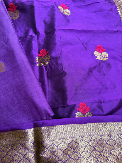 Purple Chiniya Katan kadhwa suit set