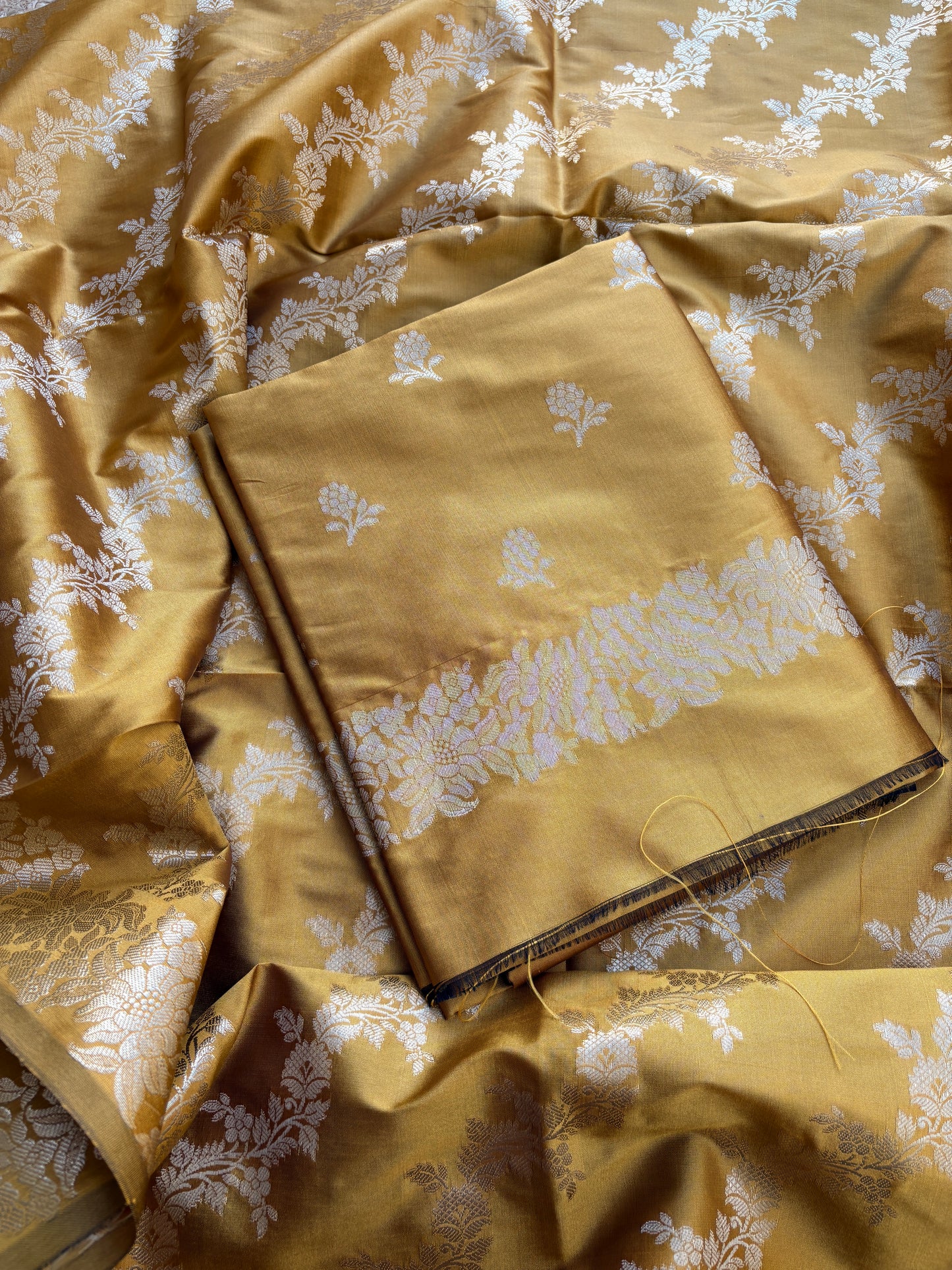 Yellow premium silk suit set