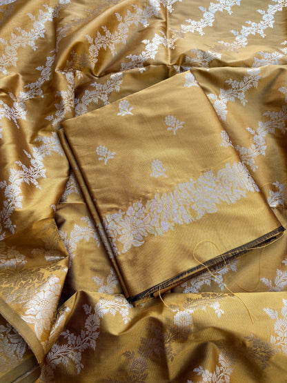 Yellow premium silk suit set