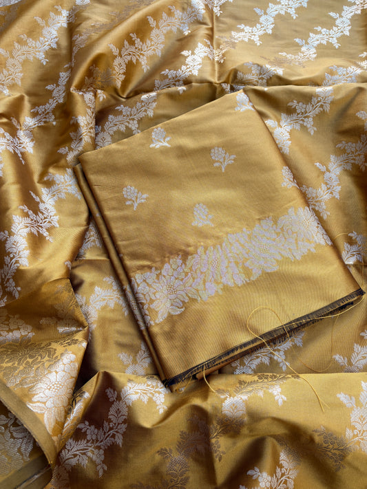 Yellow premium silk suit set