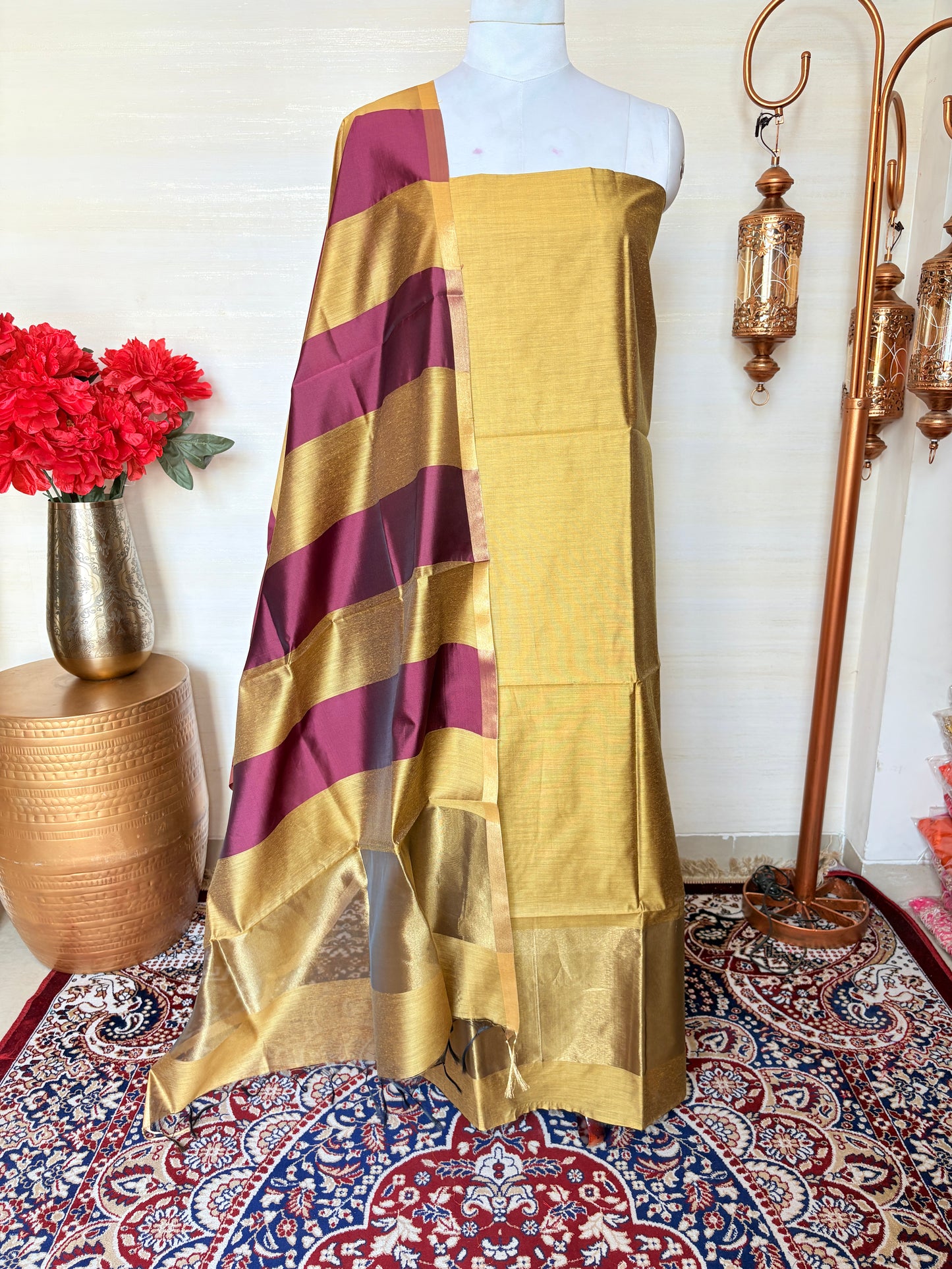 Yellow Premium cotton suit set
