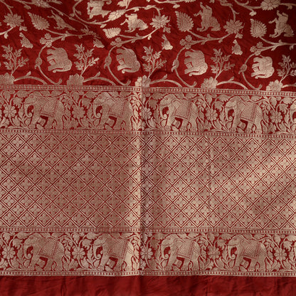Maroon silk  shikargah dupatta