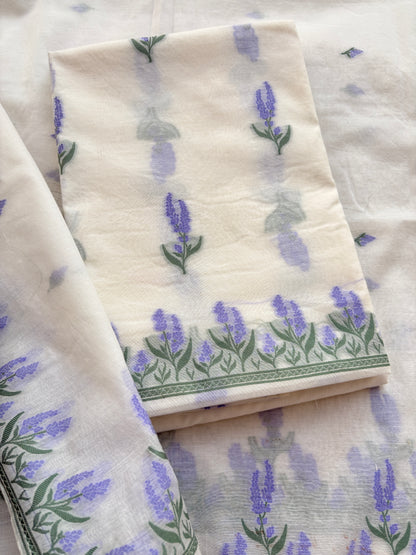 White base Chanderi weaving suit set