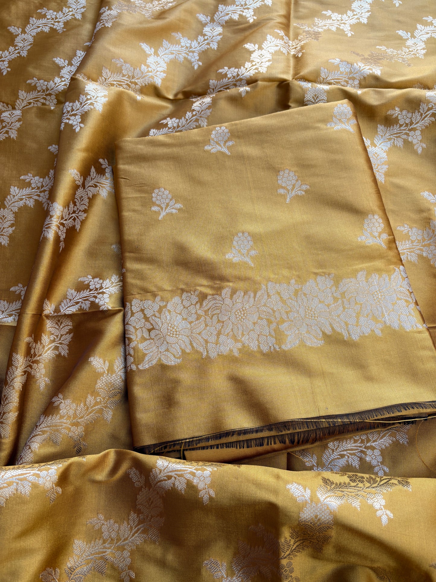 Yellow premium silk suit set
