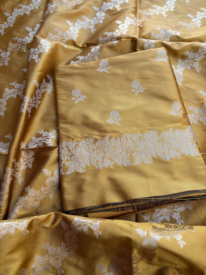 Yellow premium silk suit set