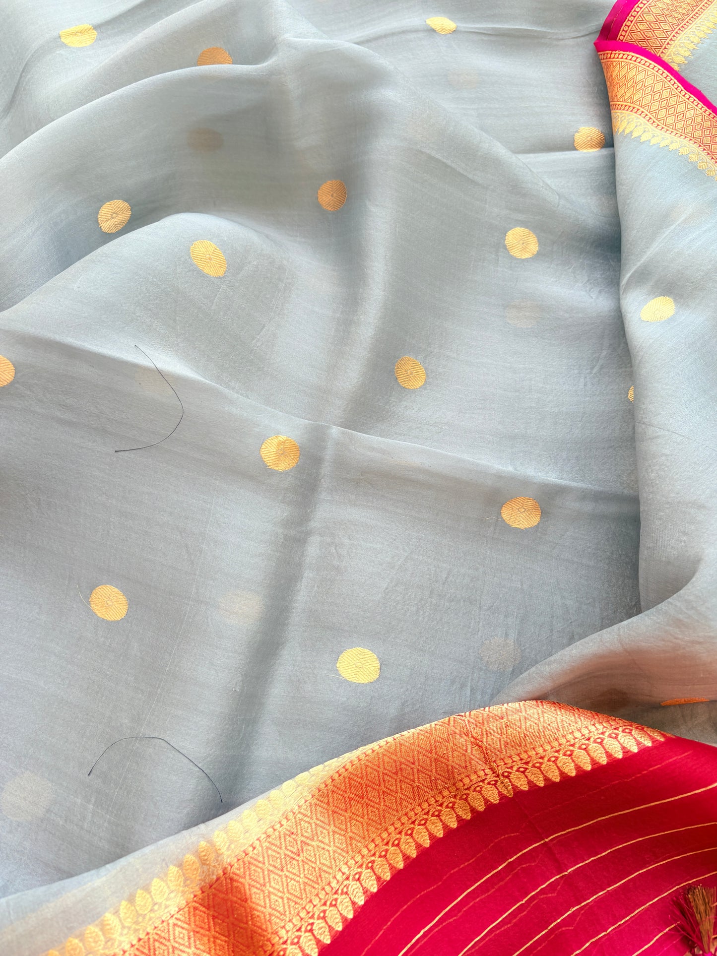 Pink chiniya silk kurta , bottom and kora silk dupatta