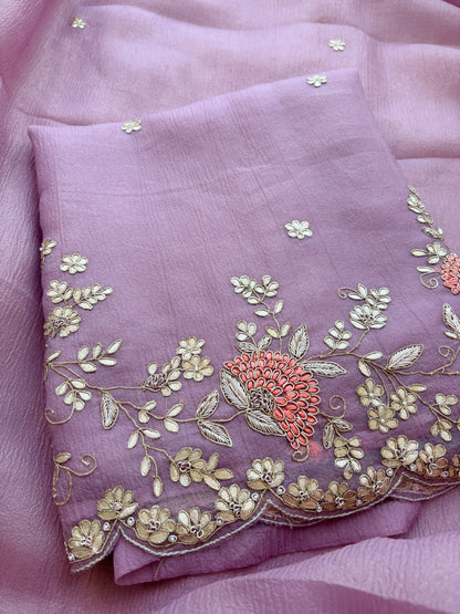 Pink hand embroidered gotta Patti suit set