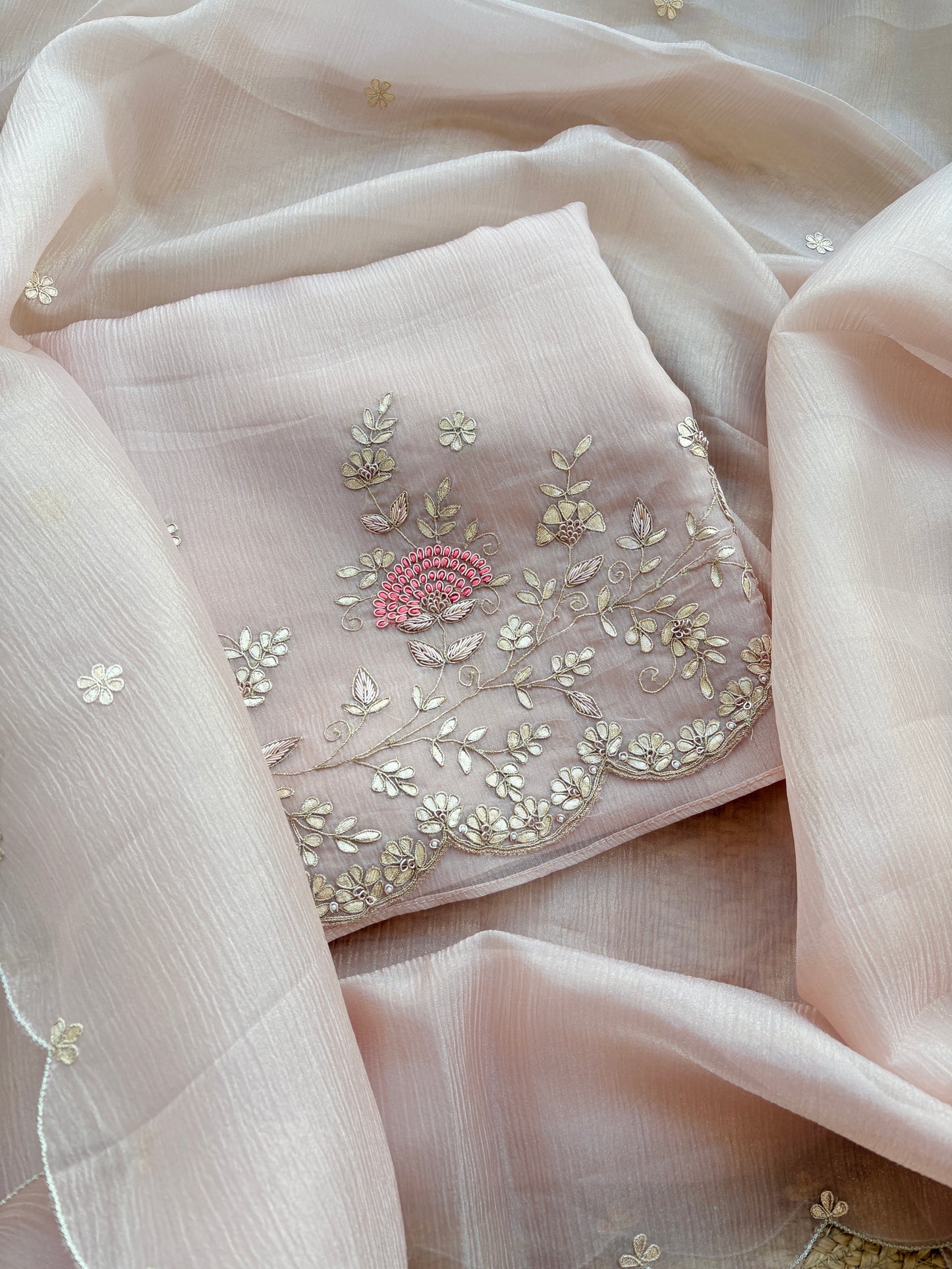 Pink crush tissue pitt work suit set