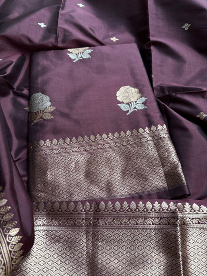 Coffee katan by katan silk kadhwa suit set