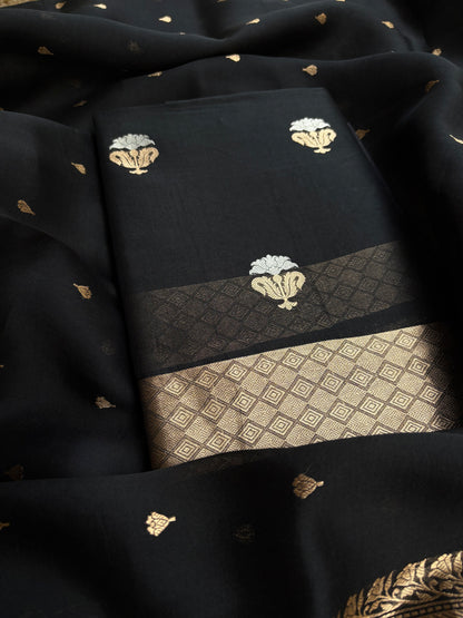 Black kora kadhwa 3 piece suit set