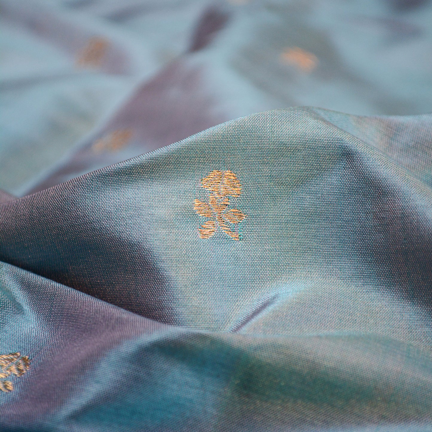 Blue katan silk fabric