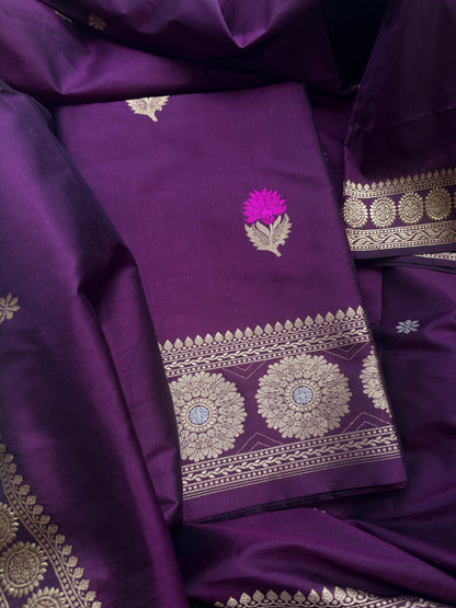 Purple Katan by katan silk suit set