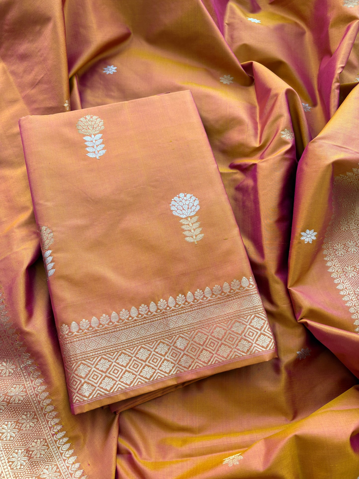 Rust katan by katan silk suit set