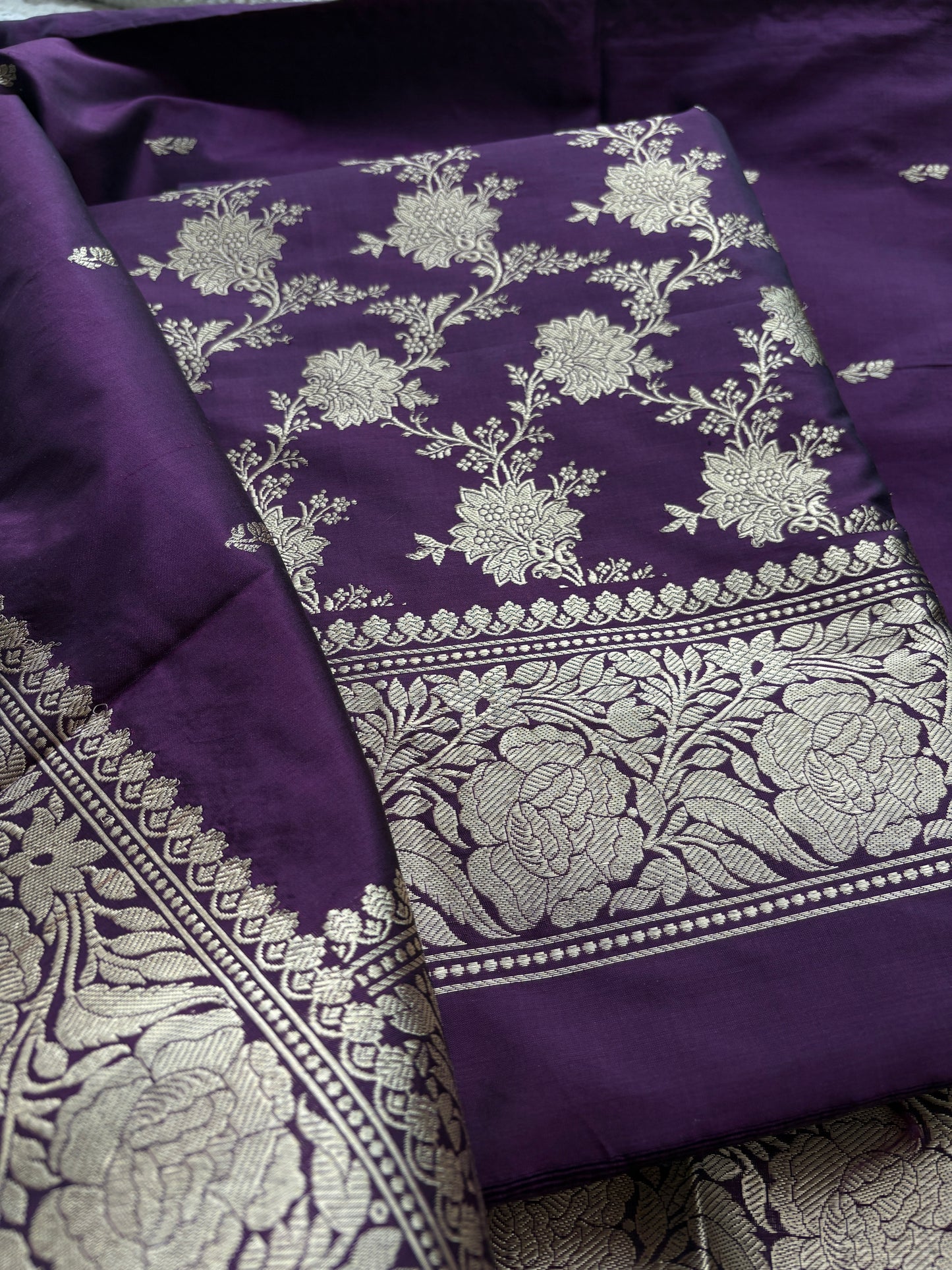 Purple katan by katan silk suit set