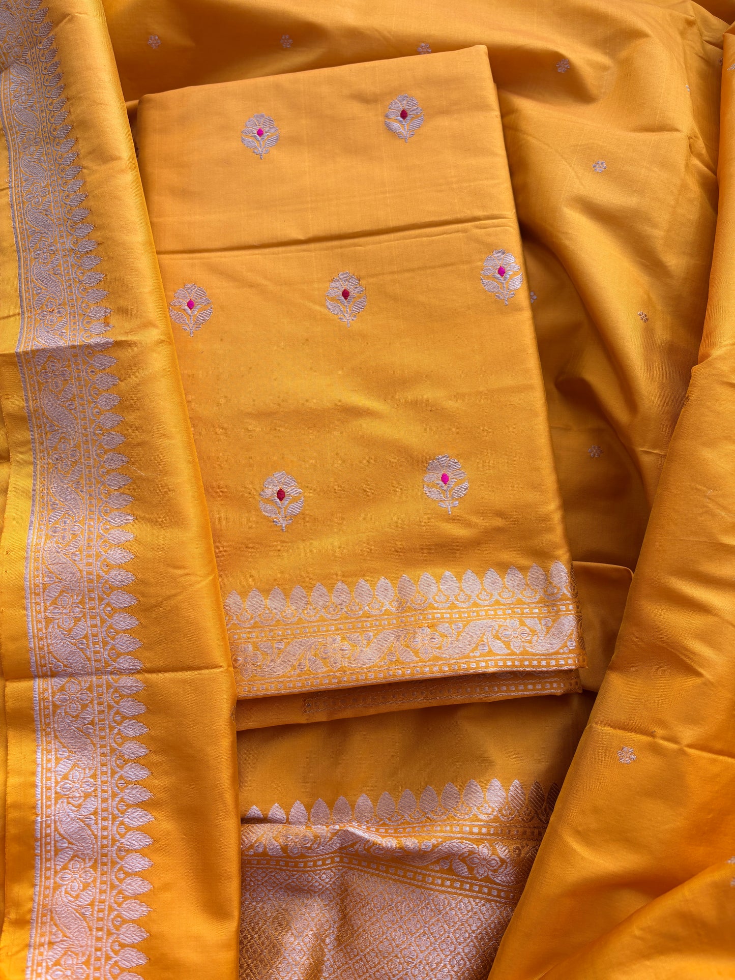 Yellow katan by katan kadhwa suit set