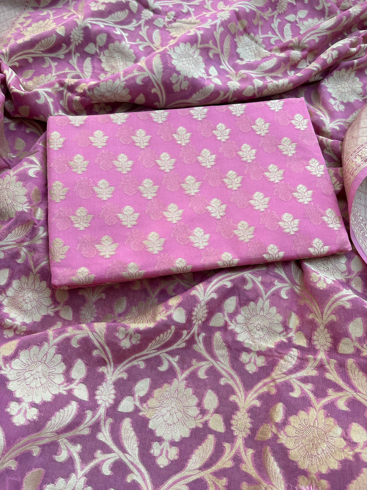 Pink Khaddi georgette suit set