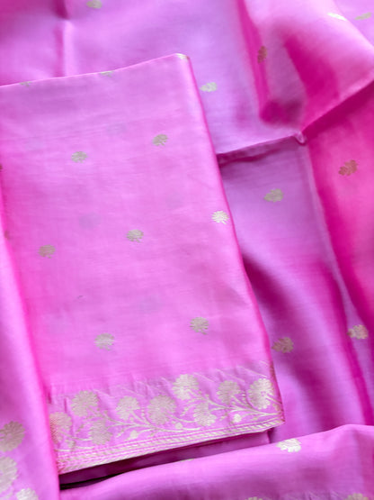 Blush pink raw mango silk suit set